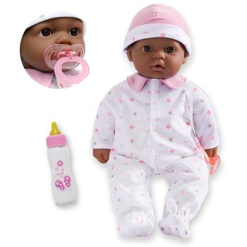 JC Toys/Berenguer - JC Toys, La Baby 16 inches Soft Body African American Baby Doll in Purple Outfit